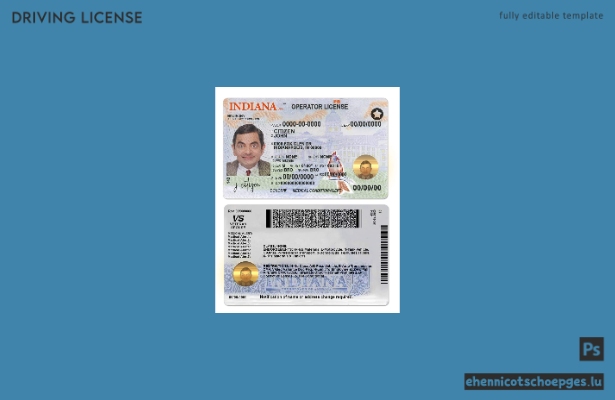 USA Indiana Führerschein – Beispielansicht 2019 – heute